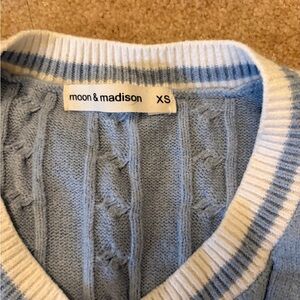 Moon & Madison Light Blue Cable Knit Pullover